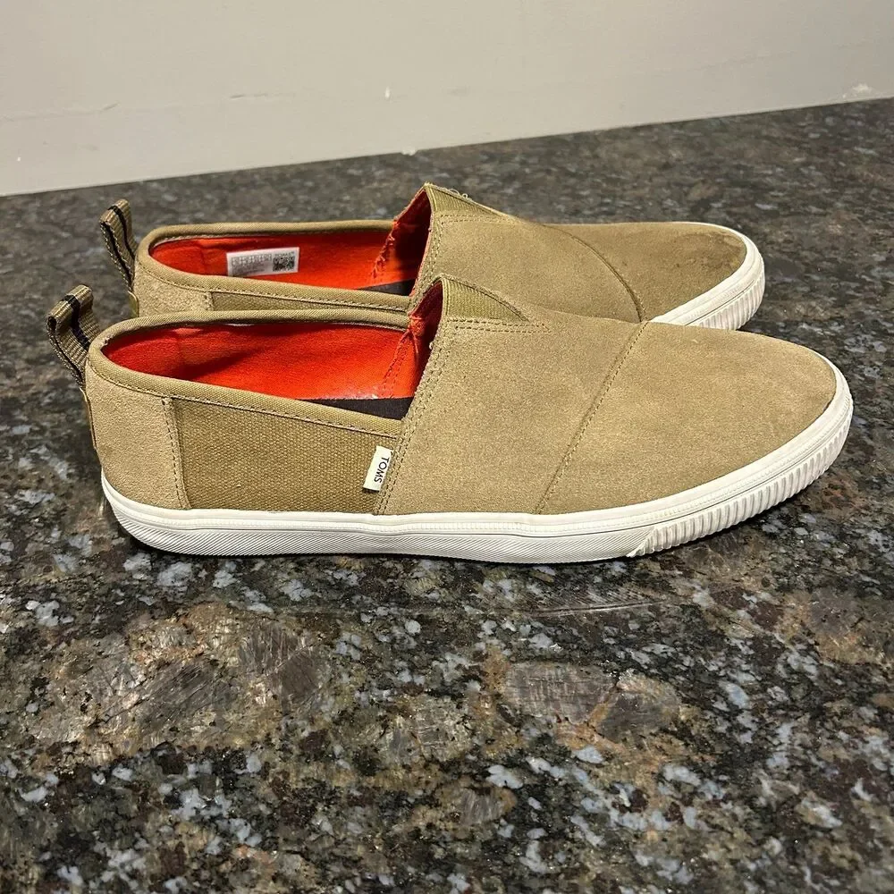 Tom’s Alpargata Terrain Men’s Sneakers Shoes Suede Slip On Olive 10
